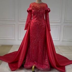 Elegant Red Evening Gown